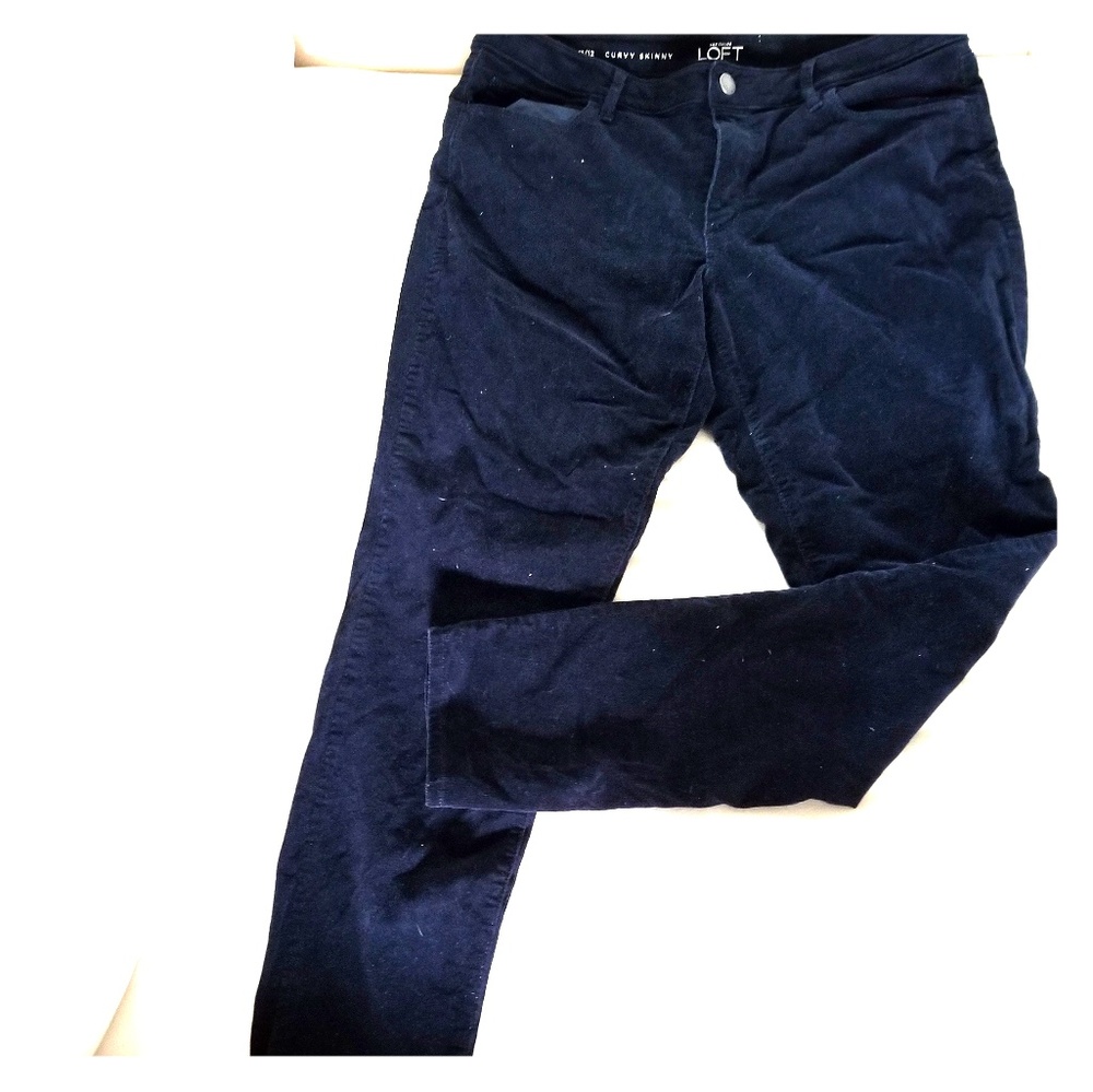 LOFT curvy skinny corduroy pants in navy